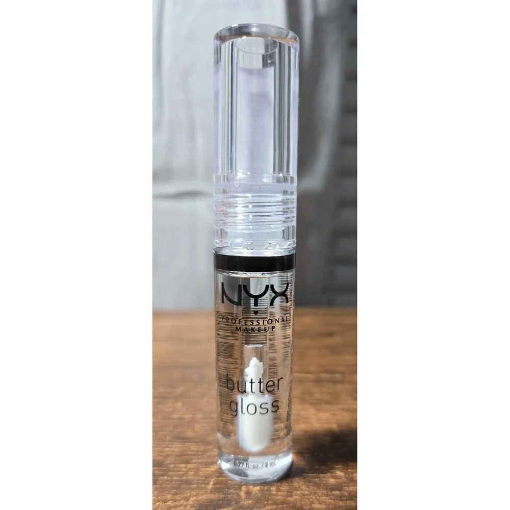 NYX Butter Gloss, Non-Sticky Lip Gloss - Sugar Glass‎ (Clear) Factory Sealed